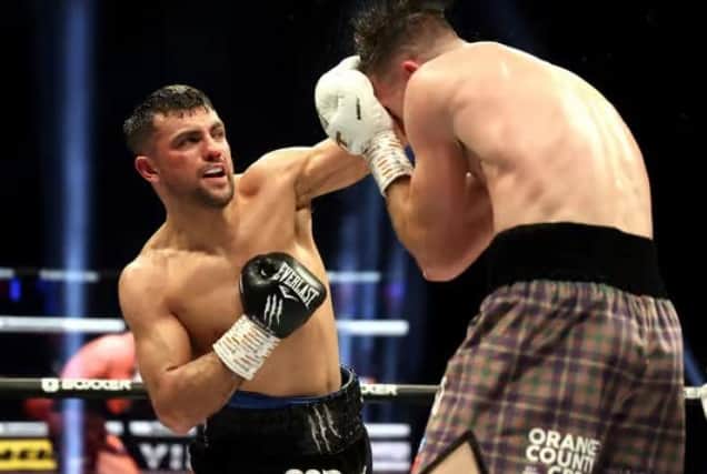 Jack Catterall (left) in action against Josh Taylor in Glasgow in February