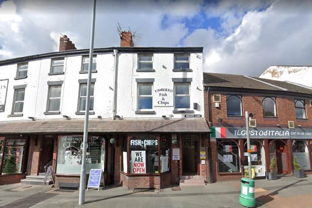 Umberto's chip shop in Watery Lane, Preston has temporarily closed due to "rapidly rising costs of energy, packaging and ingredients", said management. Pic credit: Google