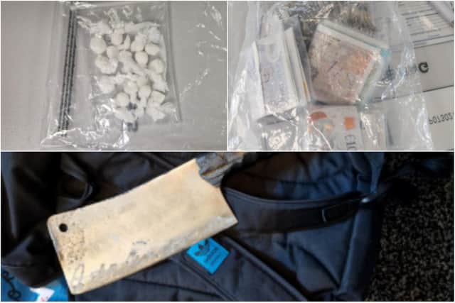 50 people were arrested as drugs, cash, weapons and mobile phones were seized in Lancashire (Credit: Lancashire Police)