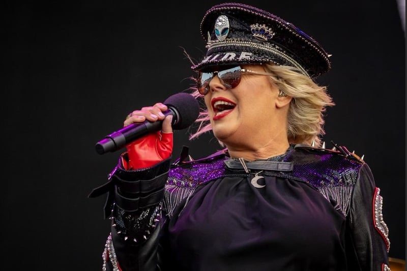Kim Wilde gets the crowd going at Lytham Festival on Saturday night