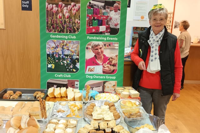 Pam Goodwin with an assortment of cakes to raise money for Friends Of Stanley Park
