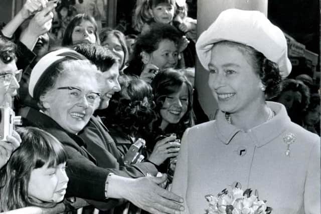 The Queen during a visit to Preston in 1974.