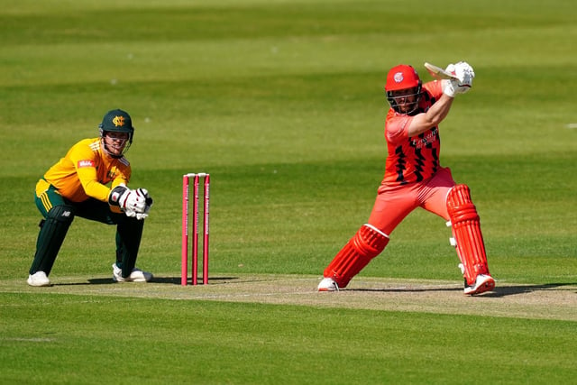 Lancashire's Steven Croft hits out during the Vitality Blast T20