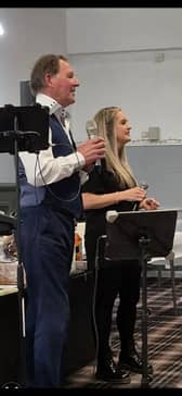 Sean and Lindsay at the spring “Back in Time” show