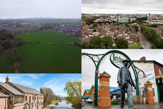 Semi-rural Chorley (top left) believes it has more in common with South Ribble (bottom right) and West Lancashire (bottom left) than the city of Preston (top right)
