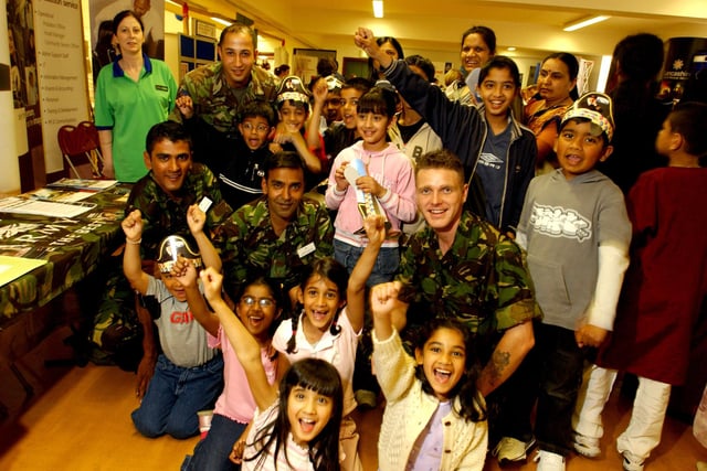 We're in the army now... the forces at the Cultural Diversity Day at the Hindu temple in South Meadow Lane, Preston