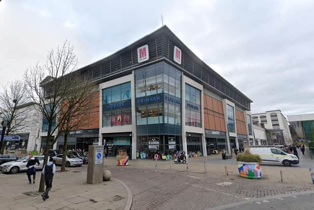 A woman was injured after a man threw a lit object inside a shopping centre in Blackburn (Credit: Google)