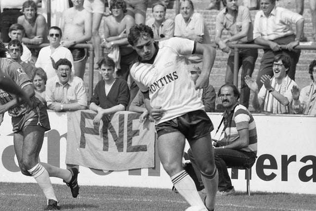 Leyland-based frim John Harrison Sports made the PNE kit for a few seasons, this the 1983/84 strip seen here at Bournemouth on the opening day