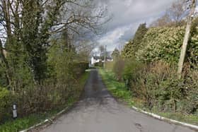 The narrow track down which the Lewth Farm site is accessed (image: Google)