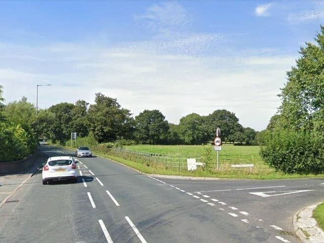 Revised plans for a mini-roundabout at the junction of the A581 Southport Road and Ulnes Walton Lane proved contentious at the reopened public inquiry (image: Google)