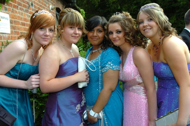 Lined up ready to party at Ashton High School prom at Bartle Hall Hotel in 2009