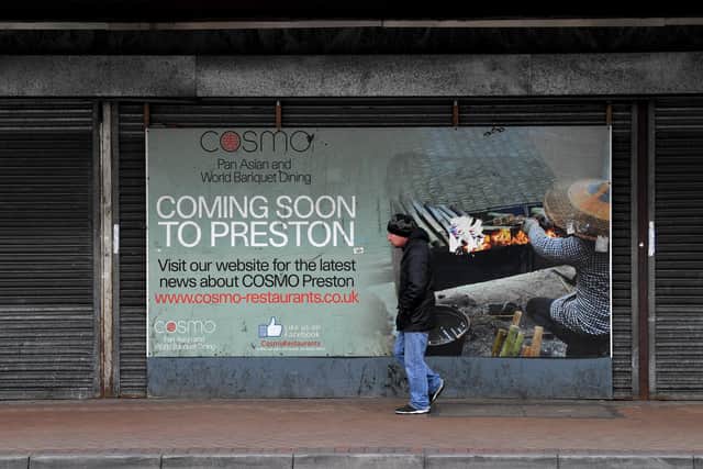 COSMO have been announcing their imminent arrival in Church Street, Preston, for at least eight years.