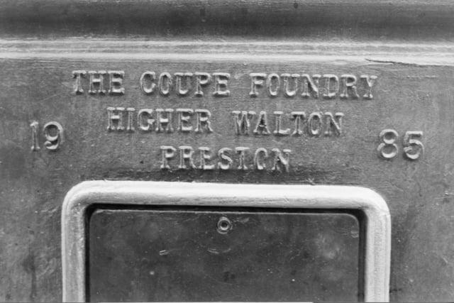 In 1985 the Flag Market underwent a refurbishment and new cast iron lamps were commissioned for the project. They were made by the Coupe Foundry in Higher Walton, and all bear the maker's stamp