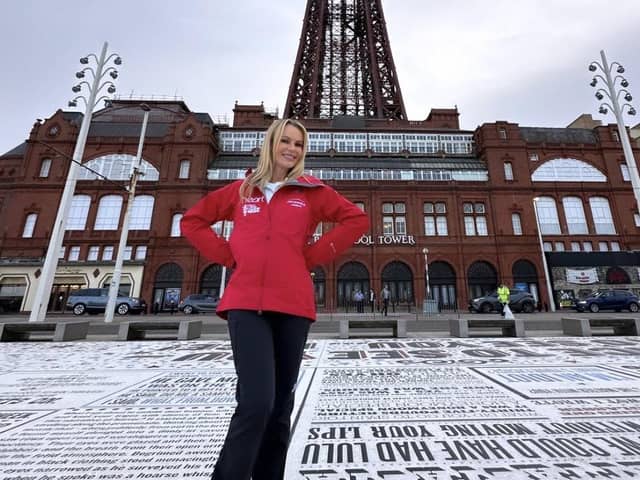 Heart Breakfast presenter Amanda Holden is climbing Blackpool Tower as part of a charity challenge this morning (Monday, October 2). (Picture by Heart Radio / Global)