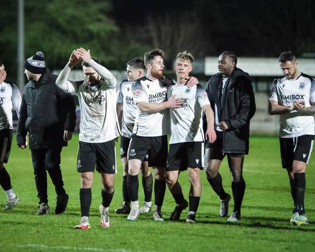 Bamber Bridge thanked their fans after their win over Atherton Collieries (photo: Ruth Hornby)