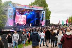 Crowds at the Thursday night Highest Point Festival at Williamson Park, Lancaster. Photo: Kelvin Stuttard