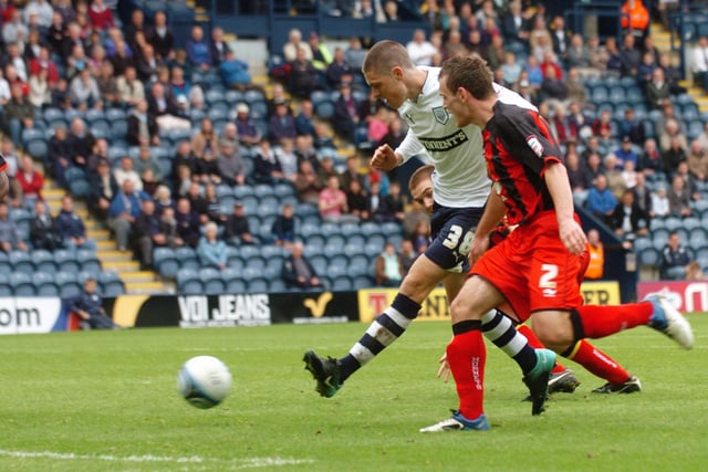 Jamie Proctor scores the fourth goal of the game and PNE's third to seal the three points.