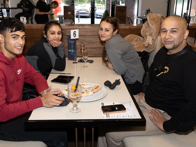 Opening of Bella Maria, Capitol Centre, Preston. AJ, Diyanna, Tina and Sanjay Chohan.