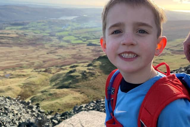 Undated handout photo courtesy of Matt Burrow of Oscar, 6, who is climbing 12 of the highest mountains in the UK and hopes to one day become the youngest person to summit Mount Everest. Issue date: Wednesday January 25, 2023.