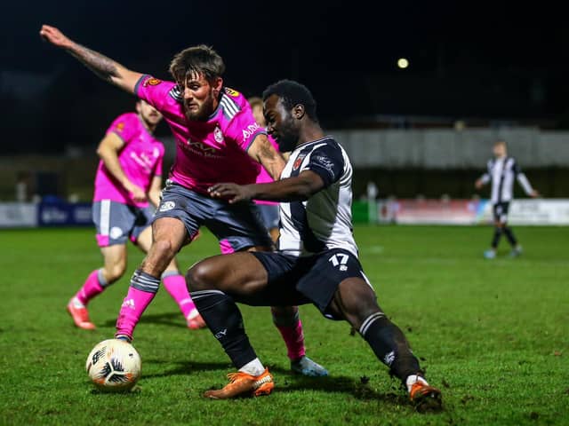 Chorley's Justin Johnson in action against Spennymoor Town (photo: Stefan Willoughby)