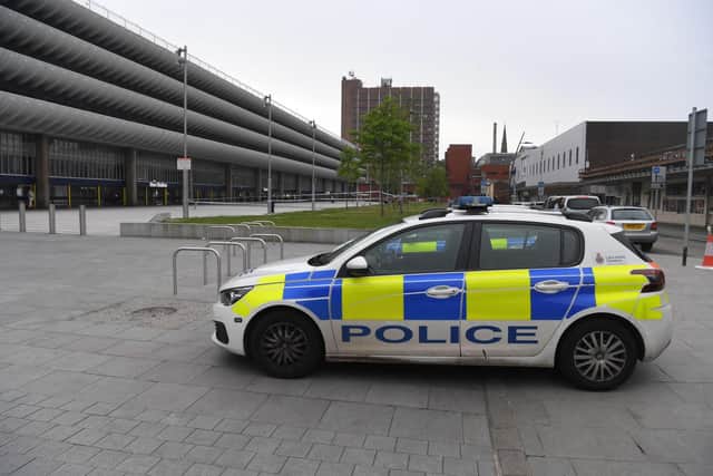 A police cordon was set up outside Preston bus station
