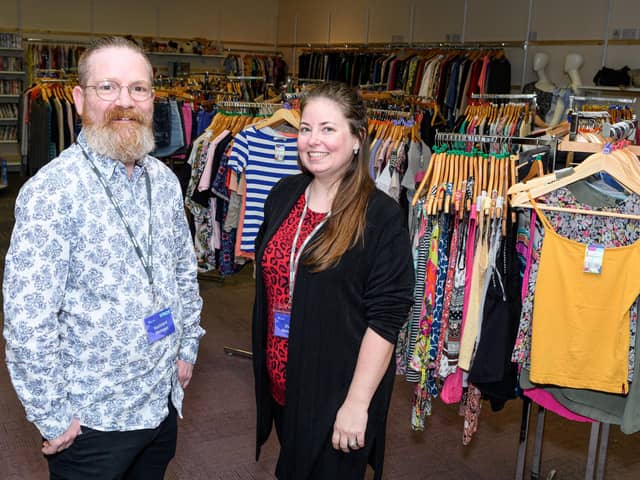 Assistant Manager Trevor Thaine and Manager Christina Sharpe inside the new YMCA store in St Nic's Arcade, Lancaster. Photo: Kelvin Stuttard