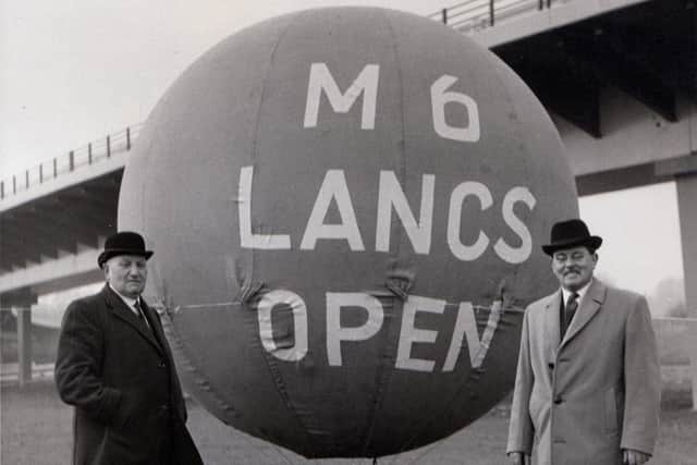 Mr. Metcalf (left) and Mr. Drake (right) at the opening of the M6 - the Preston bypass