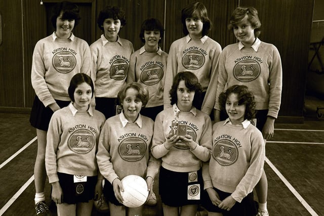 And here's Ashton High School's winning netball team in 1981