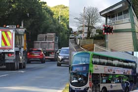 The A582 in South Ribble (left) could become a freer-flowing route thanks to Network North cash, while the reopening of Midge Hall station (top right) is another potential project, along with a boost for bus facilities across Lancashire