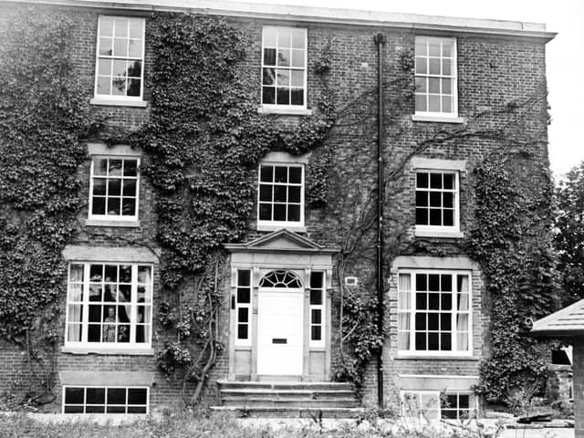 Showing itself in all its grandeur is Penwortham Hall. Here we are looking at a side view of the magnificent building, pictured in 1986, before it was due to be converted into a number of flats