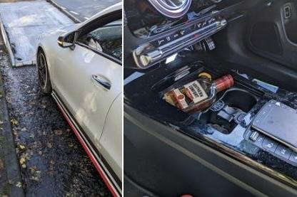 The driver of this vehicle was spotted in London Road, Preston, having broken down.
He provided a positive roadside sample of almost double the drink drive limit. A bottle of Southern Comfort was found inside the car.
The vehicle was recovered and the driver was arrested and faces a disqualification.