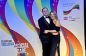 Daniel Stainer and Katie Pennington at the Great British Care Awards in 2023