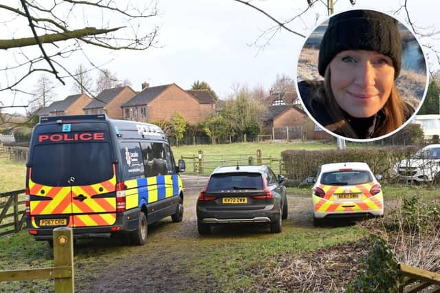 The scene on Tuesday morning as the search for Nicola Bulley continued