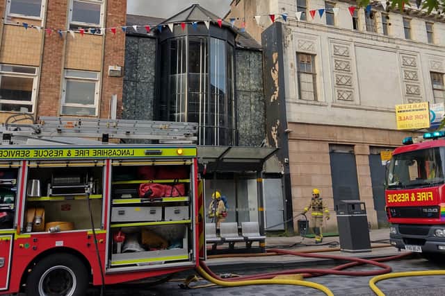12 fire engines and two aerial platforms were at the scene in Church Street at its height.