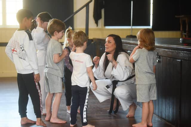 Sansum Martial Arts Academy for youngsters at Poulton Community Hall. Pictured is Janine Sansum taking a class.