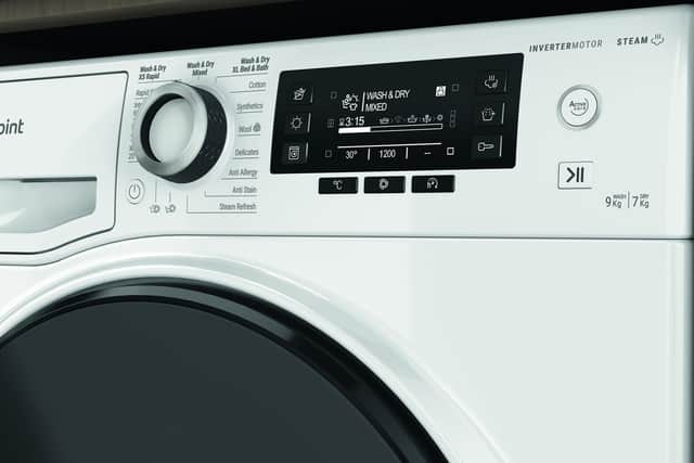 The Hotpoint ActiveCare washer dryer has a large easy to read display - so you can clearly see how much time is left on your cycle