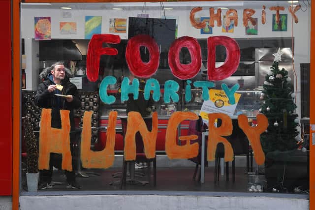 Photo Neil Cross; Art Cafe in Preston have launched a new warm spaces initiative and have fed 280 people in 10 days - Paddy