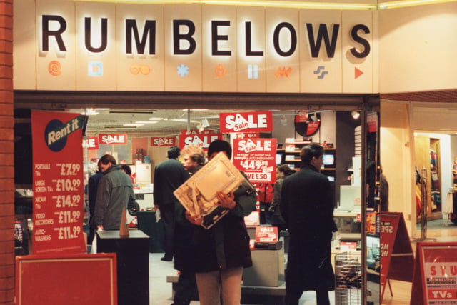 High Street chain Rumbelows closed down in 1995 when it fell victim to the growing number of out-of-town superstores selling a bigger range of electrical goods. The Rumbelows in Preston was found in the Fishergate Centre