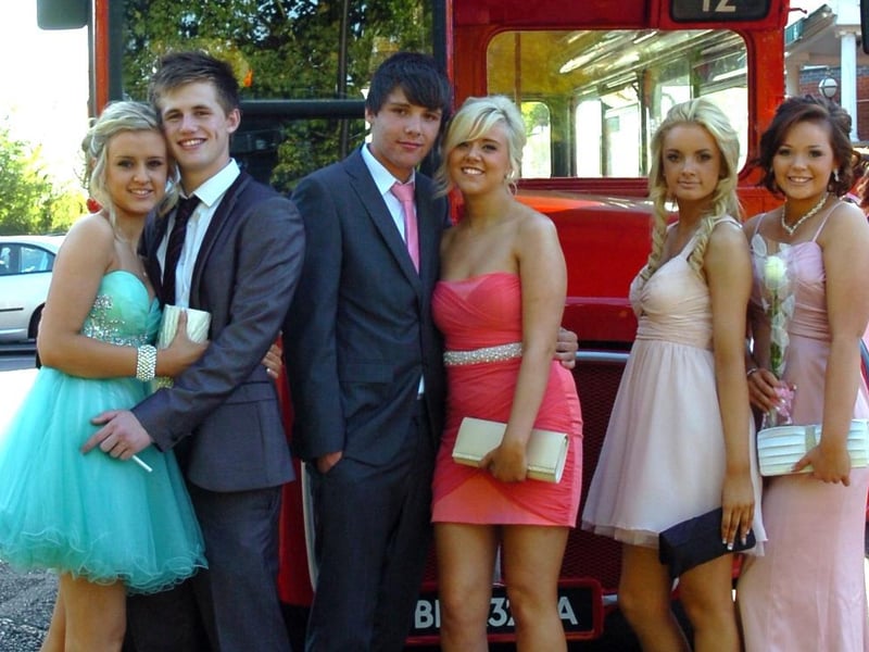 Penwortham Girls High School Prom at Pines Hotel - from left, Jennie Roberts, Ryan Robinson, Greg King, Abbie Ingram, Becky Millyard and Katy Margerison
