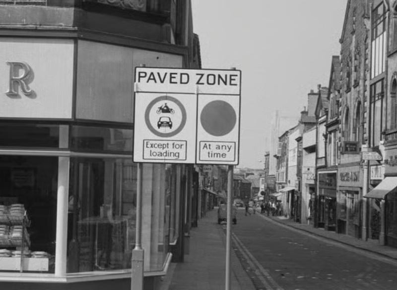 A sign of things to come. Penny Street pre-pedestrianisation in the 70s.