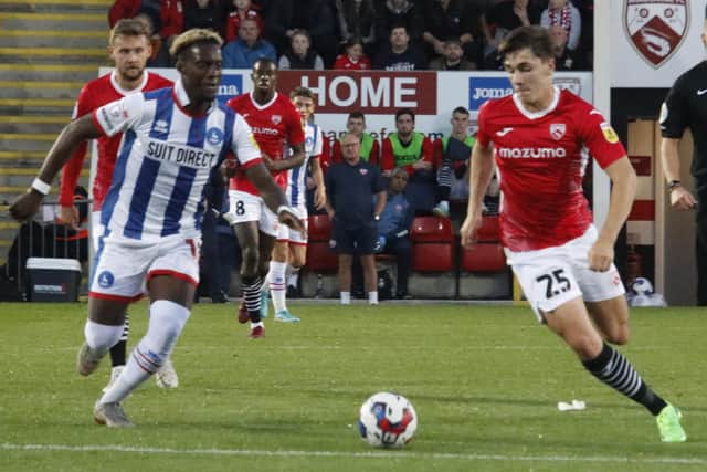 Adam Mayor earned his first Morecambe start against Hartlepool United Picture: Ian Lyon