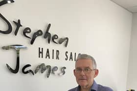 Stephen Warburton of Stephen James hair salon in Morecambe.