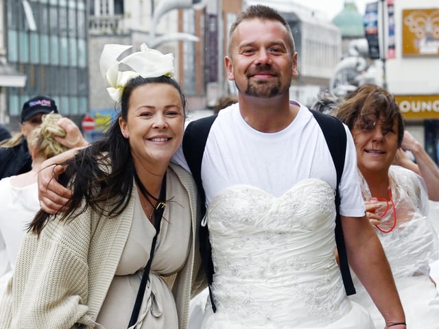 The annual Wedding Walk, raising funds for Trinity Hospice.