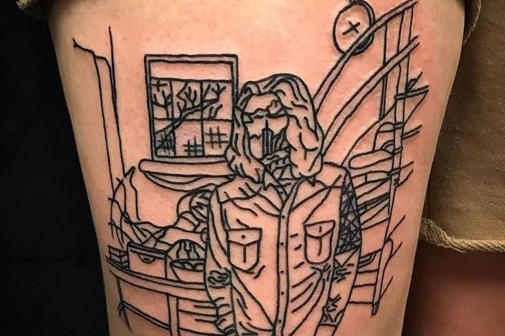 "My hozier cover album tattoo, which is sentimental to me x his music helped me through alot of dark times"