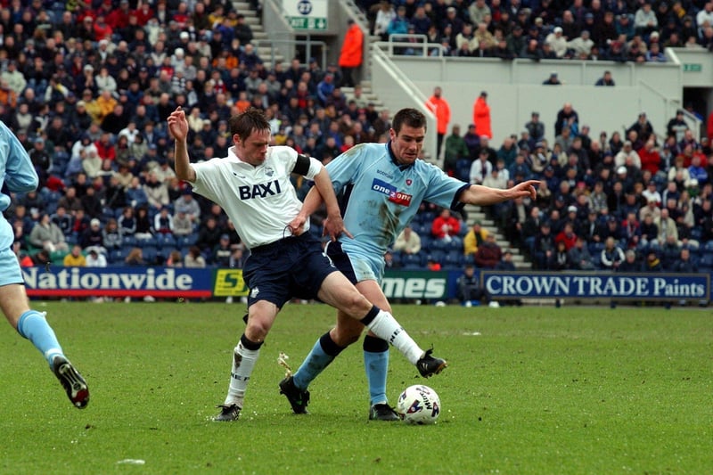 Graham Alexander has a run for Preston North End against Rotherham United at Deepdale