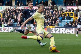 Brad Potts scored PNE's goal at Millwall (photo: Andrew Kearns/CameraSport)