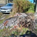 rubbish dumped after roofing repair
