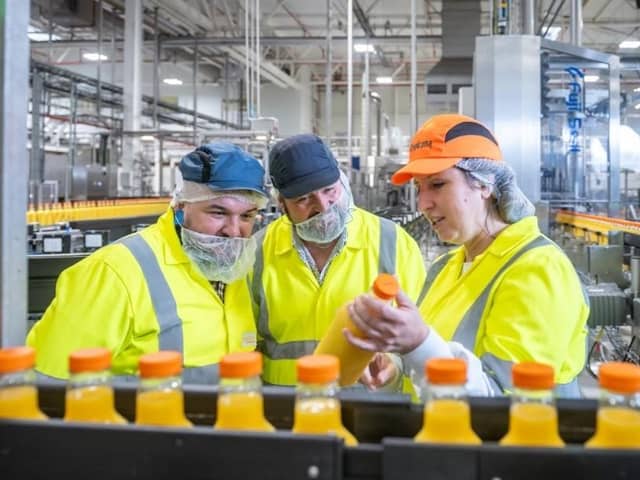 The Tropicana winner on a factory visit.