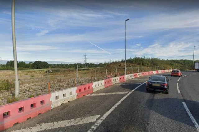 The Lancashire Central development will be accessed via a new exit to be created off the M65 terminus roundabout, close to the Driver Vehicle Standards Agency check site (image: Google)