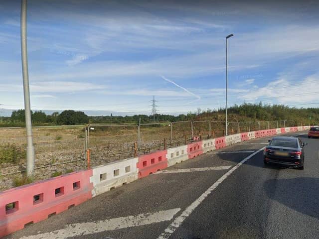 The Lancashire Central development will be accessed via a new exit to be created off the M65 terminus roundabout, close to the Driver Vehicle Standards Agency check site (image: Google)